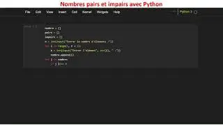 Python : Nombres pairs et impairs