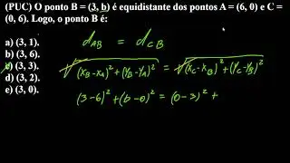 Geometria Analítica - PUC - O ponto B é equidistante dos pontos A e C