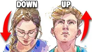 How To Sketch Faces LOOKING UP & DOWN | Step By Step Tutorial