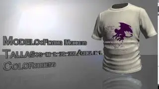 Camiseta Flying Monkeys -  vista 3D