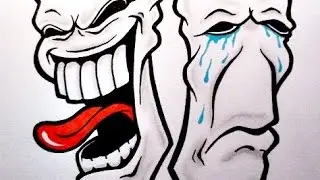 How To Draw LAUGH NOW CRY LATER - THEATER MASKS