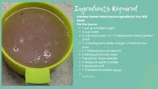 Subway Sweet Onion Sauce Recipe
