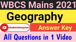 WBCS Mains 2021 | Geography Answer Key | Paper III by 