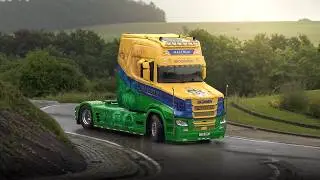 Truckshow Ciney 2026 Part 1 with Scania V8 open pipes sound , custom semi Trucks from Europe