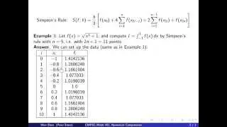 ch4 5: Example and sample code for Simpson's rule. Wen Shen