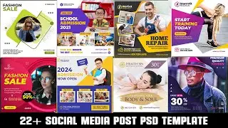 22+ Social Media Post PSD Photoshop Tutorial