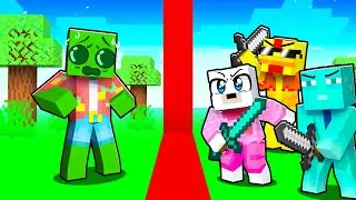 Minecraft But My Friends SPLIT the World in HALF!