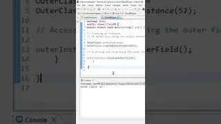 #java OuterClass Explnation Creating an instance of OuterClass using the static method