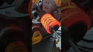 The method of heating and circling to make a spring  