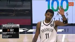 Irving is cheered on his return to Cleveland, wearing the Nets jersey