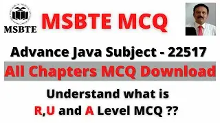 MSBTE Advance Java | All 6 Chapters MCQ with Answers  PDF Files DownLoad | R, U , and A level MCQ
