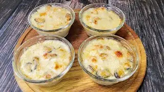 Жульен с морепродуктами! Из мидии и креветки. Лучший рецепт за 15 минут.