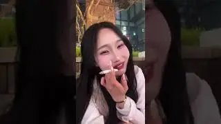 Korean girl smoking spitting IG 3