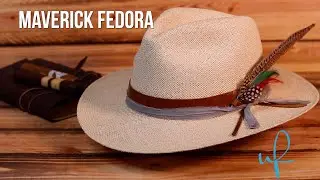 Ultrafino Maverick Packable Fedora Panama Toquilla Straw Hat with Leather and Silk Hatband & Quartz