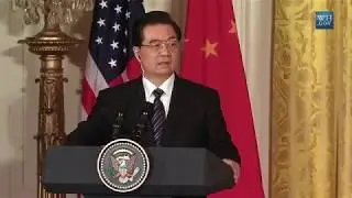 【原声】胡锦涛遇棘手提问 回答时甩锅奥巴马【2011-01】