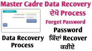 Master Cadre Password Recovery Process Steps 