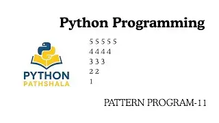 Python Pattern Printing Tutorial in Hindi | Reverse Number Pyramid | Python Program