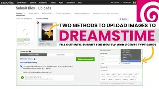Two Methods to Upload Images to Dreamstime, Fill Out Info, Submit for Review, and License Type Guide