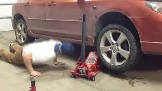 How to Jack up your Car with Jack stands  *Mazda 3 2004 gt 2.3l HATCHBACK