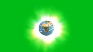 Earth explodes green screen 3D animation. Chroma key World doomsday explosion. End of the world.