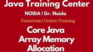 Array Memory Allocation in Java by Som Sir