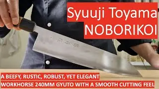 Toyama Gyuto: first spin on the cutting board