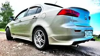 NEX® Mitsubishi Lancer X 2007+.ЭКСКЛЮЗИВ. Глушитель раздвоенный, насадки 76 мм. VS Штатный глушитель