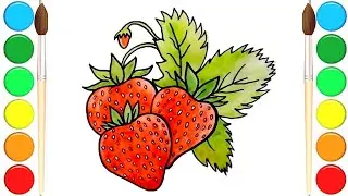 Как нарисовать КЛУБНИКУ / Рисунок клубники /  How to draw a STRAWBERRY