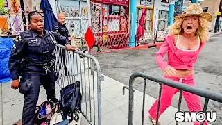 𝗧𝗘𝗡𝗦𝗘 𝗠𝗢𝗠𝗘𝗡𝗧𝗦: Woman Ordered to Downsize During Venice Homeless Cleanup