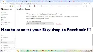 How to connect your Etsy shop to Facebook !!!
