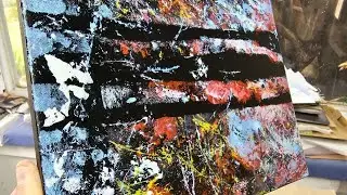 Monoprinting with chalk markers on black primed canvas