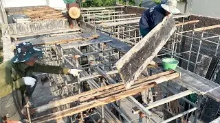 Part 4 Building a Modern House: Assembling Floor Formwork P villa | Kong Construction