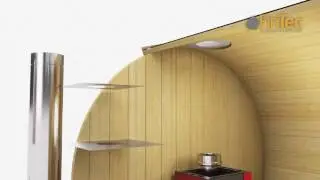 Einbau Fintec Kaminsystem für Faßsauna