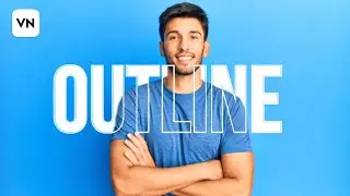 How to create an outline transparent text effect on vn video editor