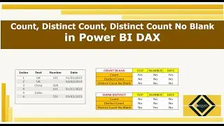 Count vs DistinctCount vs DistinctCountNoBlank | DAX | Power BI
