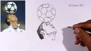 How to draw Cristiano Ronaldo step by step | Ronaldo drawing | Cr7 football player