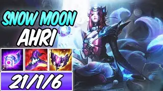 SNOW MOON AHRI MID GAMEPLAY | Full AP Build & Runes | League of Legends