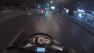 Aprilia SR 172 2T Racing at night ft TMax 530 Alfa 147 350cv