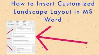 How to insert Customized single page landscape layout in Microsoft Word