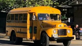 Cruzin the vintage 1948 Ford School Bus with the Family in a Classic Car Cruise! Function 4 Junction