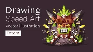 Speed Art Drawing vector illustration - Totem