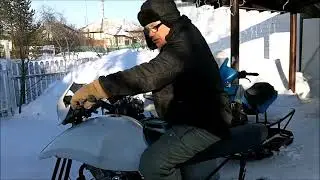 На свой снегоцикл буду ставить длинную гусеницу и две лыжи
