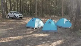 Winzige Zelte im Urwald