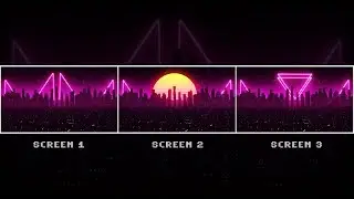 Retrowave City - Triple Monitor - Wallpaper Engine