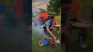 Camping Dinner  at the foot of Mayon
