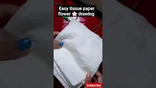 Easy tissue paper flower 🌸 drawing 🌈🌸💙 