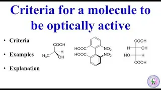 Criteria for a molecule to be optically active