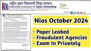 Nios Public Alert For October Exam 2024 | Task Is Helping (NIOS) #nios #ode #result #exam #oct