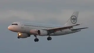 Approach and Landing at Sunset | Sundair Airbus A319 | Kassel Airport (KSF/EDVK)