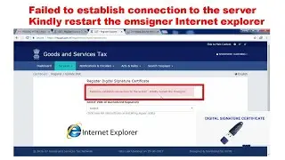 Failed to establish connection to the server Kindly restart the emsigner Internet explorer